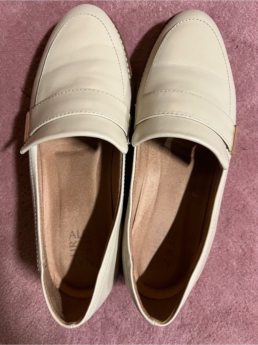Naturalizer Cream Leather Loafers for Women